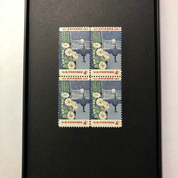 1962 Arizona State 4x6 Framed Stamp Art, Unused Vintage USA #FR1192 - Picture 1 of 7